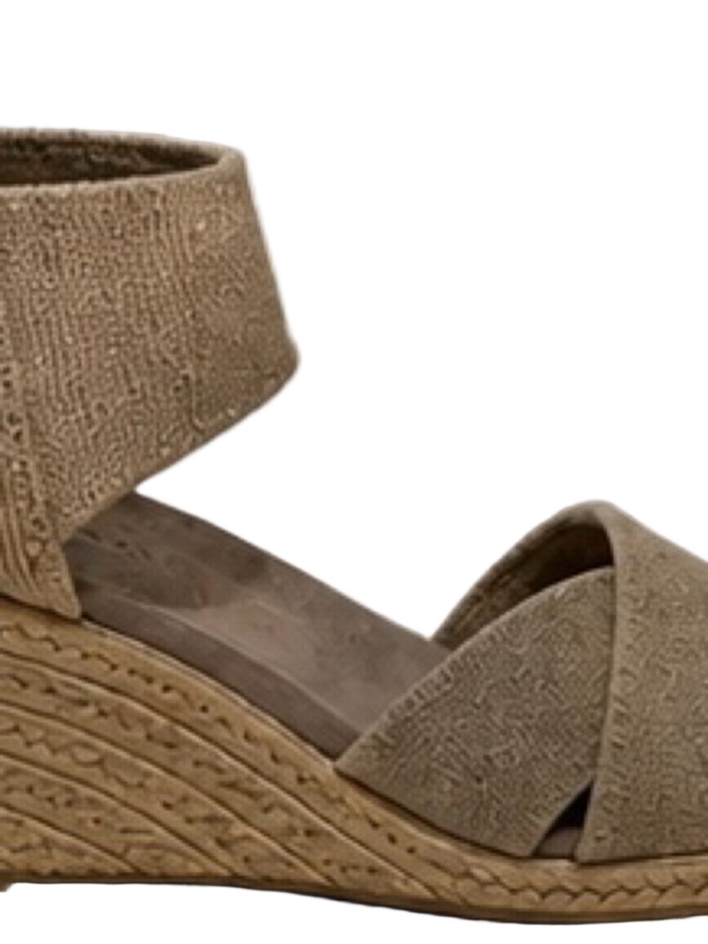Charleston Shoe Co Linen Wedge Sandals Size 7 Cream/Tan – Excellent Condition - Picture 5 of 9
